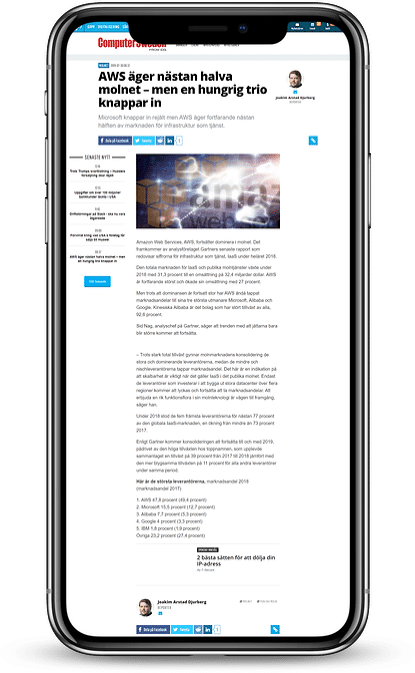 Exempel på ej responsiv design